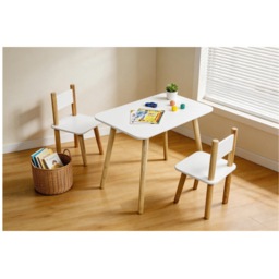 Kids Wood Table and Chair Set White - thumbnail 3