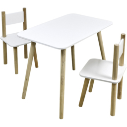 Kids Wood Table and Chair Set White - thumbnail 2