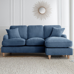 The Vienna 3 Seater Navy Right Hand Chaise Sofa - thumbnail 1
