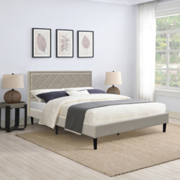 Brooklyn Double Stone Padded Headboard Bed Frame - thumbnail 3
