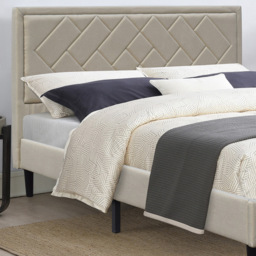 Brooklyn Double Stone Padded Headboard Bed Frame - thumbnail 2