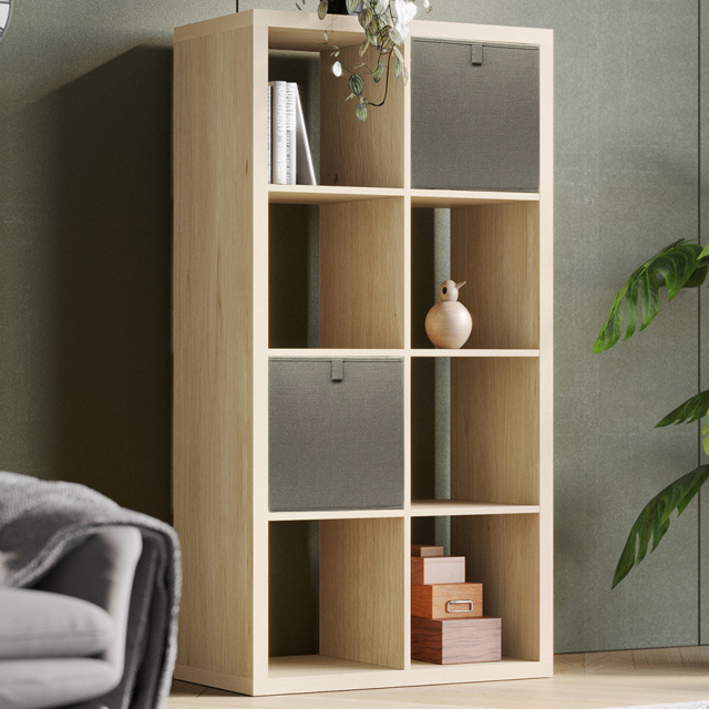 Homebase Clever Cube Light Oak Effect 8 Shelf Storage Unit - image 1