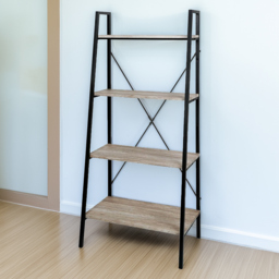 Natural 4 Tier Ladder Display Bookshelf