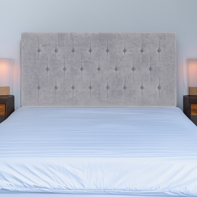 Bedmaster Lona King Size Seal Grey Naples Velvet Buttoned Headboard - image 1
