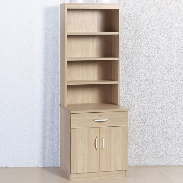 R White Cabinets Brown 2 Door Single Drawer 4 Shelf Cupboard with Hutch - image 1