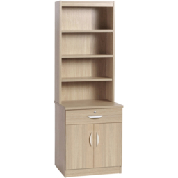R White Cabinets Brown 2 Door Single Drawer 4 Shelf Cupboard with Hutch - thumbnail 2