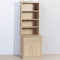 R White Cabinets Brown 2 Door Single Drawer 4 Shelf Cupboard with Hutch