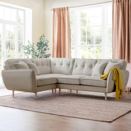 Opry Faro 4 Seater Button Back Linen Right Hand Corner Sofa