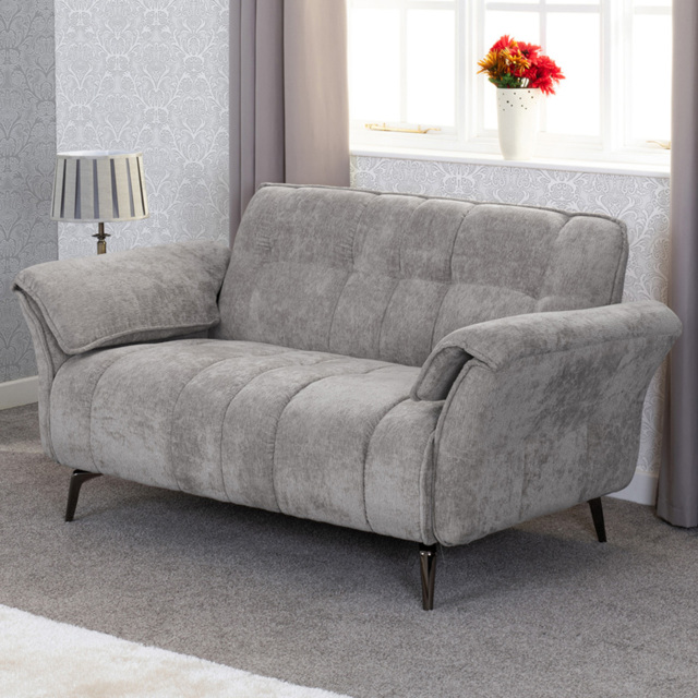 Seconique Amalfi 2 Seater Grey Fabric Sofa - image 1