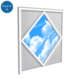 ENER-J 6 Pack 70W 6500K Cool White Diamond Sky and Cloud Ceiling LED Panel Light