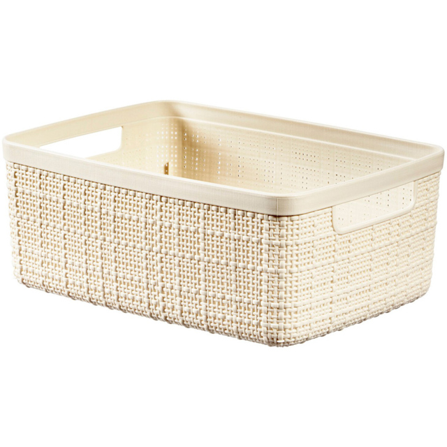 Curver Off White Jute Design Storage Basket 12L - image 1