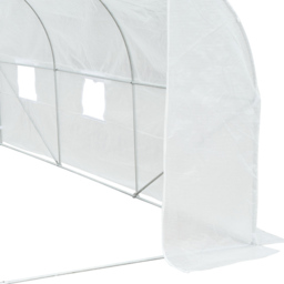 Outsunny White Metal Frame Walk In Polytunnel Greenhouse 11.5 x 10ft - thumbnail 3