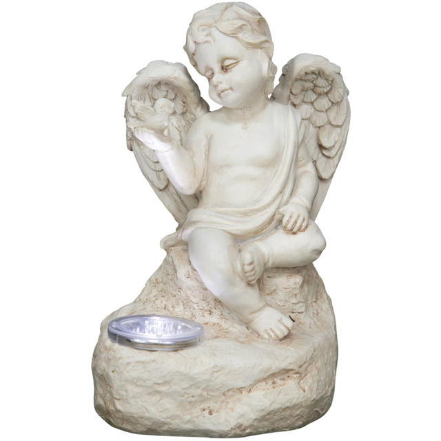 Gardenkraft LED Cupid Ornament Solar Light - image 1
