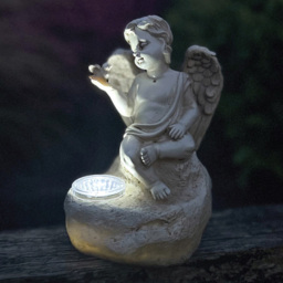 Gardenkraft LED Cupid Ornament Solar Light - thumbnail 2
