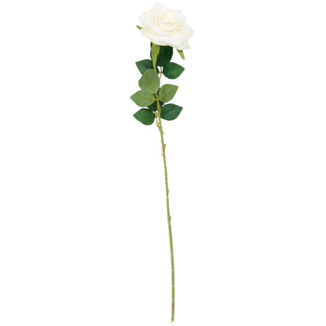 Artificial Single Rose Stem Ivory - image 1