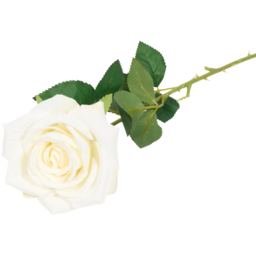 Artificial Single Rose Stem Ivory - thumbnail 2