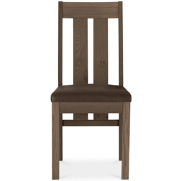 Bentley Designs Turin Dark Oak Old West Vintage Slatted Back Chair Set of 2 - thumbnail 3