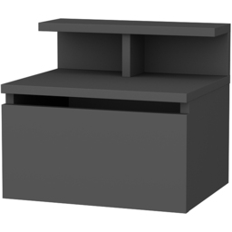Decorotika Alice Anthracite Single Drawer Single Shelf Floating Bedside Table - thumbnail 2