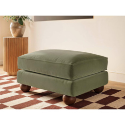 SOLACE+CO Addison Khaki Green Velvet Wooden Footstool - thumbnail 4