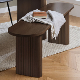 Birlea Axel Dark Brown 2 Seater Oval Fluted Dining Bench
