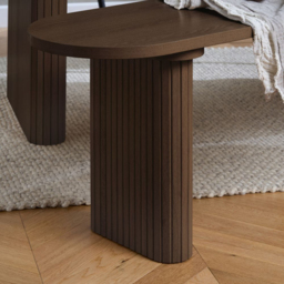 Birlea Axel Dark Brown 2 Seater Oval Fluted Dining Bench - thumbnail 3