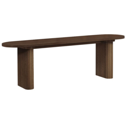 Birlea Axel Dark Brown 2 Seater Oval Fluted Dining Bench - thumbnail 2