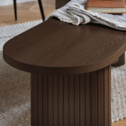 Birlea Axel Dark Brown 2 Seater Oval Fluted Dining Bench - thumbnail 4