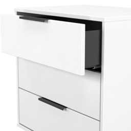 Crowndale Hong Kong 3 Drawer Matt White Midi Chest of Drawers Ready Assembled - thumbnail 4