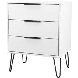 Crowndale Hong Kong 3 Drawer Matt White Midi Chest of Drawers Ready Assembled - thumbnail 2