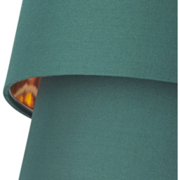 Happy Homewares Double Tier Shiny Copper Inner Forest Green Cotton Ceiling Shade - thumbnail 4