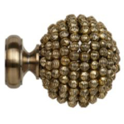New Edge Blinds Antique Brass Fixed Length Eyelet Metal Curtain Pole Set with Mia Finial 330cm - thumbnail 2
