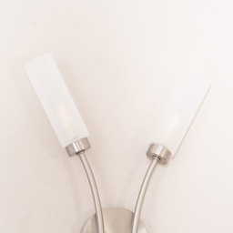 ValueLights Maya 2 Way Brushed Chrome Curved Upright Reed Shaded LED Wall Light 2 Pack - thumbnail 4
