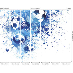 Origin Murals Football Splash Blue Wall Mural - thumbnail 4