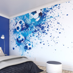 Origin Murals Football Splash Blue Wall Mural - thumbnail 1
