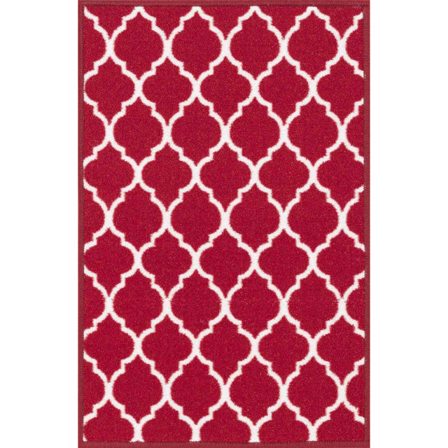 Desire Rugs Red Anti Slip Trellis Design Door Mat 40 x 60cm - image 1