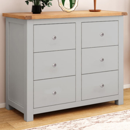 Cabinet Bits Mirano 6 Drawer Chest of Drawers with Chrome Knob