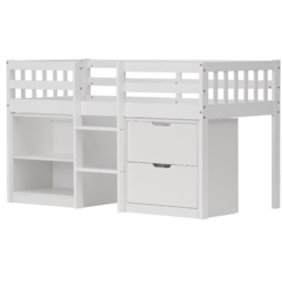 Noa and Nani Mira Sleepstation Classic White Mid Sleeper Low Cabin Bed with Storage - thumbnail 2