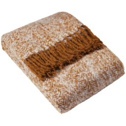 furn. Weaver Gold Herringbone Throw 130 x 180cm
