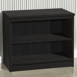 R White Cabinets Black 2 Shelf Wide Bookcase