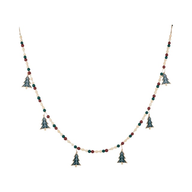Santa's Chalet Wooden Beaded Garland 203cm - image 1