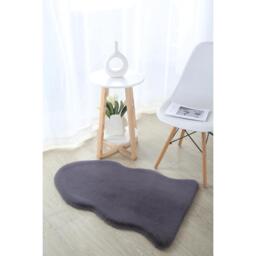 Faux Rabbit Fur Pelt Rug - Warm Grey - thumbnail 2