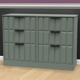 Crowndale New York 6 Drawer Reed Green Chest of Drawers Ready Assembled