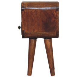 Artisan Furniture Chestnut Single Drawer Single Shelf Solid Wood Extra Mini Curved Bedside Table - thumbnail 4