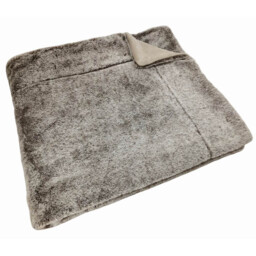 Rustic Faux Fur Throw Grey - Grey - thumbnail 2