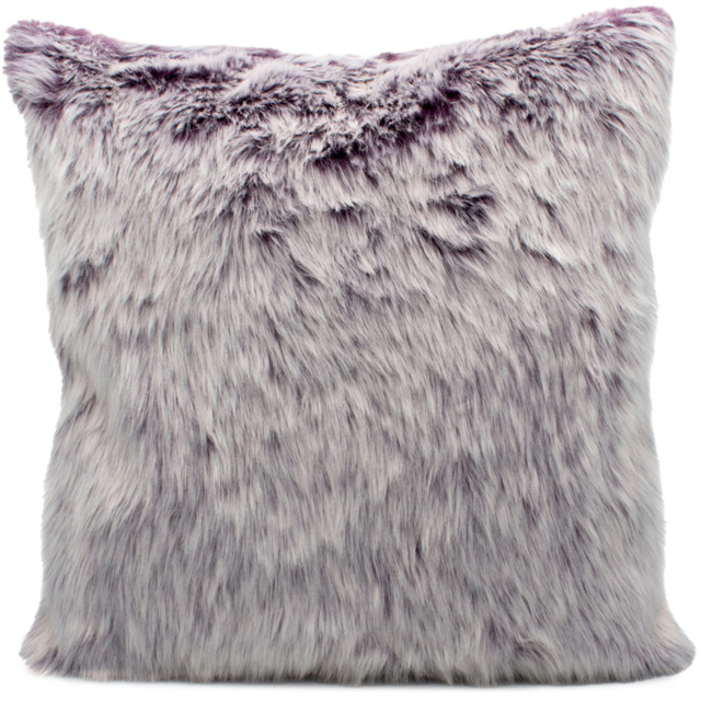 Velosso Ontario Purple Faux Fur Filled Cushion 43 x 43cm 2 Pack - image 1