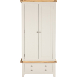 Seconique Windsor Ivory and Oak 2 Door Single Drawer Wardrobe - thumbnail 4