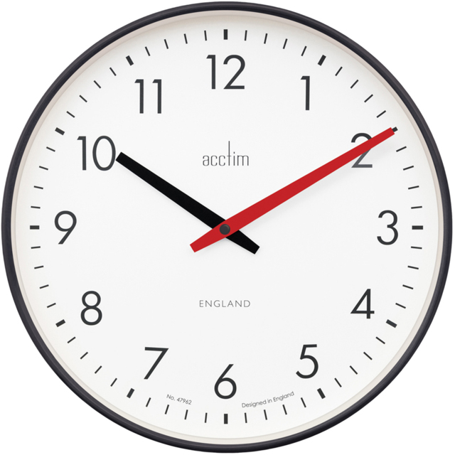 Acctim Riley Black Retro Wall Clock - image 1