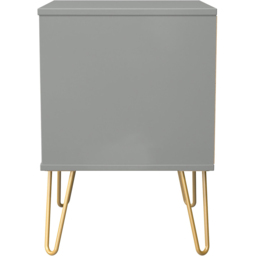 Crowndale Diamond 2 Drawer Dusk Grey Compact Bedside Cabinet Ready Assembled - thumbnail 4