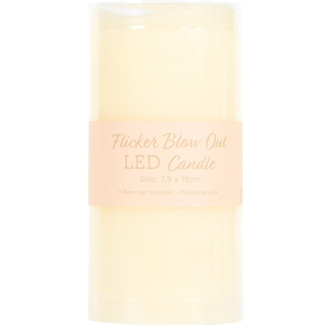 Neutral Flicker Blow Out LED Candle 15cm - image 1