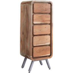 Brooklyn Aleiny 5 Drawer Wooden Tall Chest of Drawers - thumbnail 2